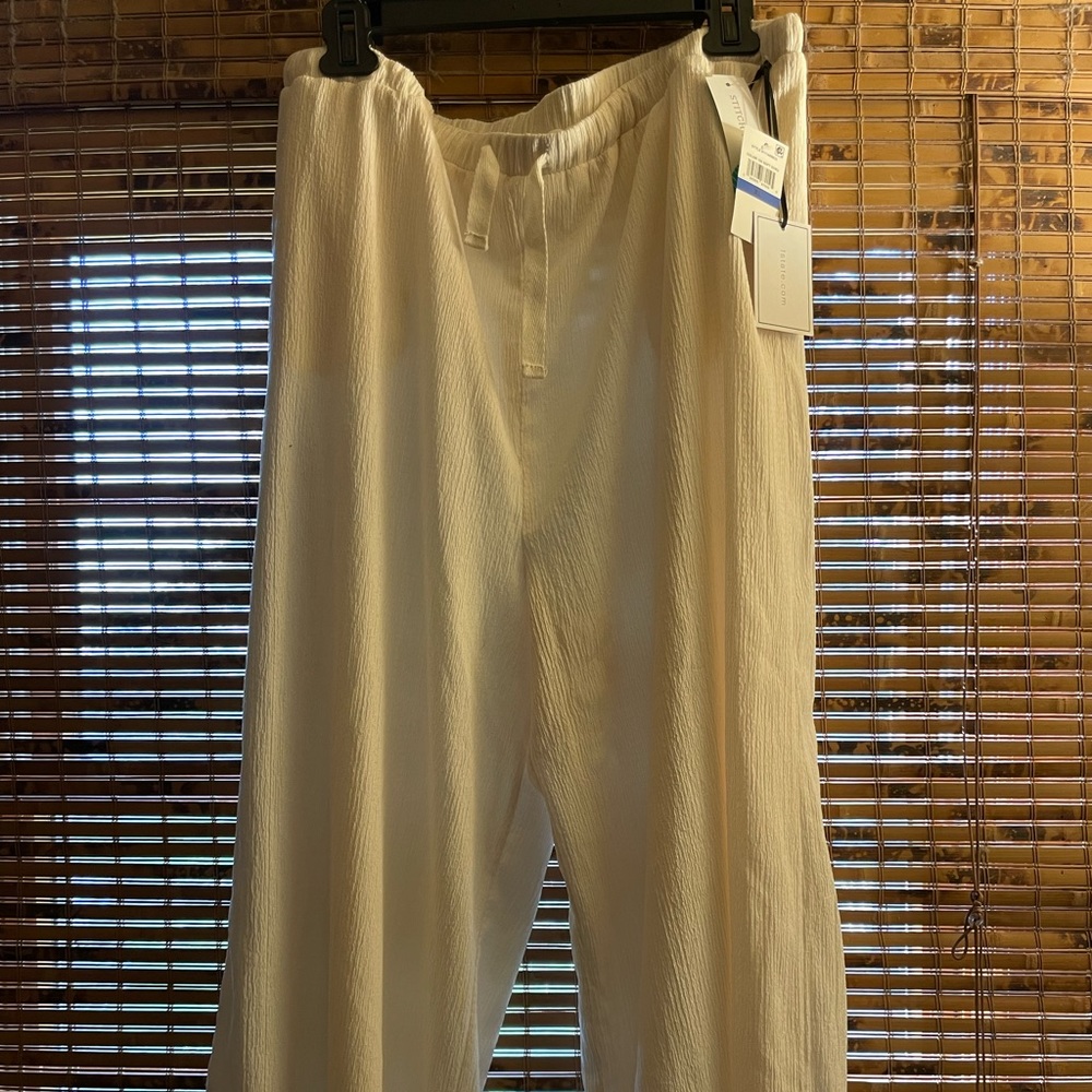 1 State Mari Knit Pull On Wide Leg Cropped Pants
